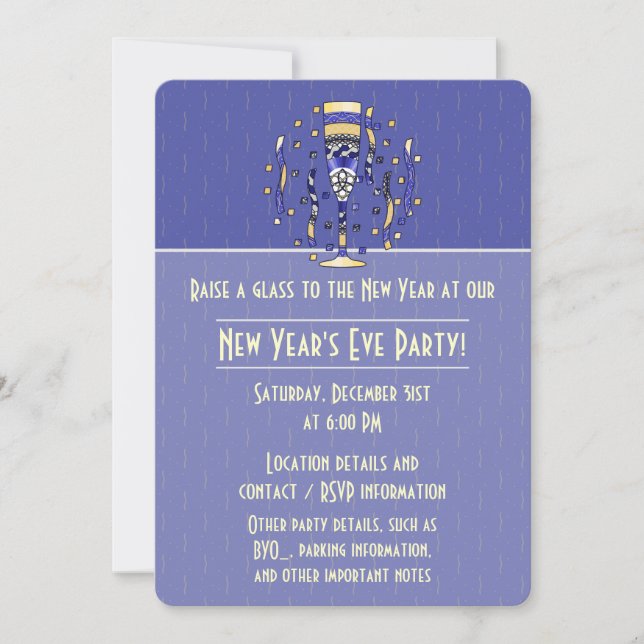 New Year's Toast Party Invitation (Front)