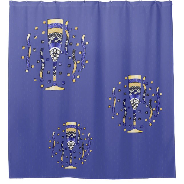 New Year's Toast Shower Curtain (Front)