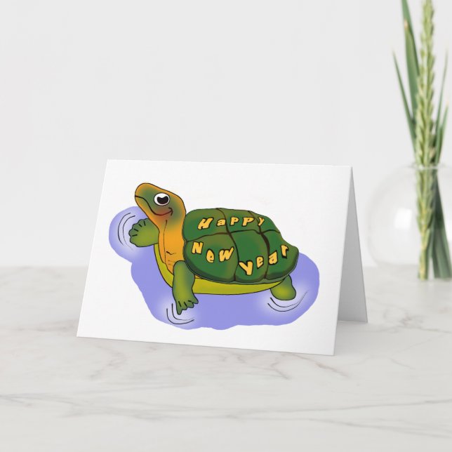 New Years Turtle Holiday Card (Front)
