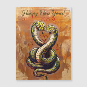 New Year's Wish for Love 2025 Wooden Snake Card