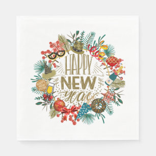 New Year's Wreath Napkin