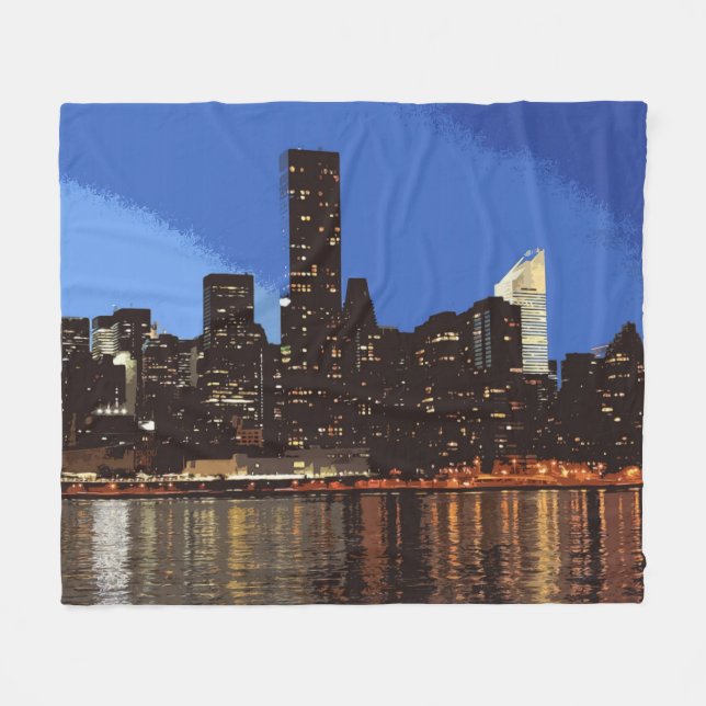 New York 001 Fleece Blanket (Front (Horizontal))