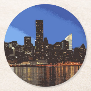 New York 001 Round Paper Coaster