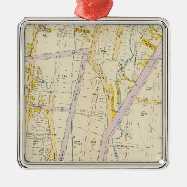 New York 10 Metal Tree Decoration (Front)