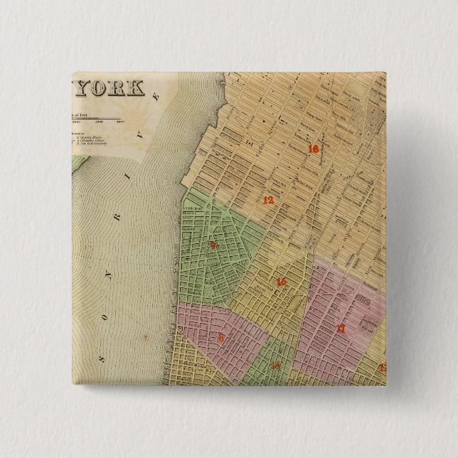 New York 15 Cm Square Badge (Front)