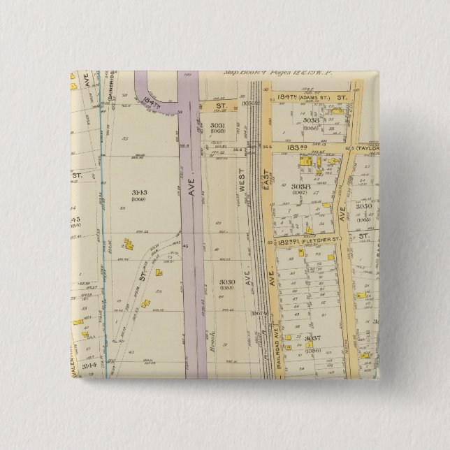 New York 17 15 Cm Square Badge (Front)