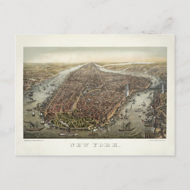 New York [1874] by George Schlegel/George Degen Postcard (Front)
