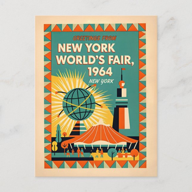 New York 1964 World’s Fair Retro Postcard (Front)