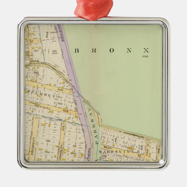 New York 19 Metal Tree Decoration (Front)