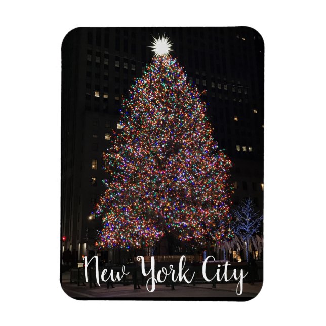 New York 2018 Rockefeller Centre Christmas Tree Magnet (Vertical)