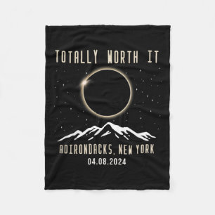 New York 2024 Total Solar Eclipse 1 Fleece Blanket
