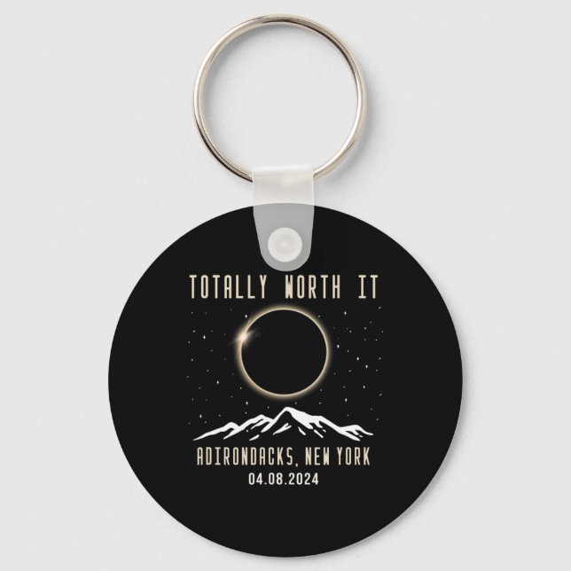 New York 2024 Total Solar Eclipse 1  Key Ring (Front)