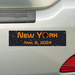 New York 2024 Total Solar Eclipse Bumper Sticker