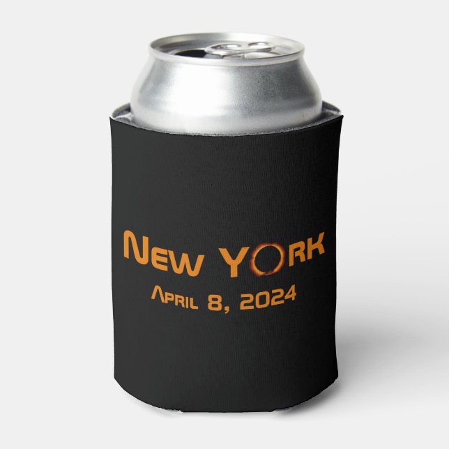New York 2024 Total Solar Eclipse  Can Cooler (Can Front)