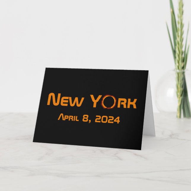 New York 2024 Total Solar Eclipse  Card (Front)