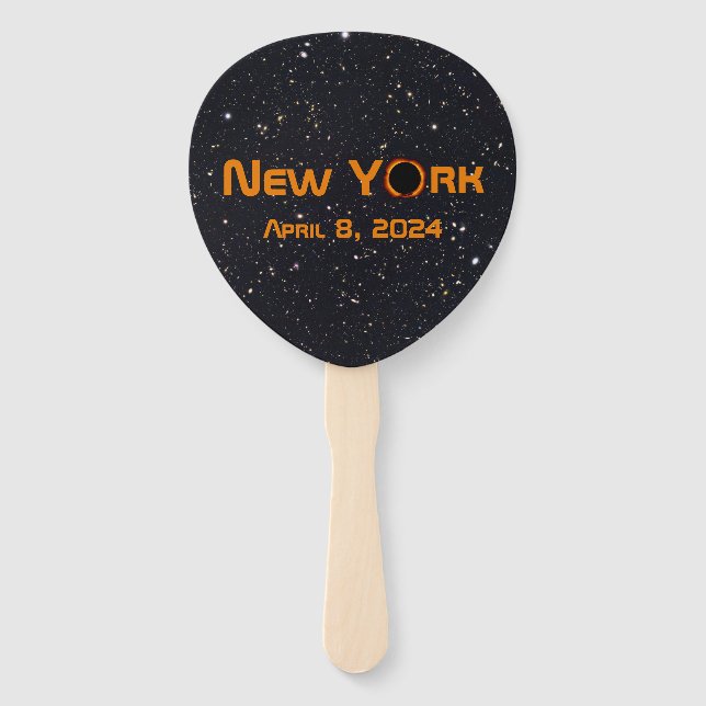 New York 2024 Total Solar Eclipse  Hand Fan (Front)