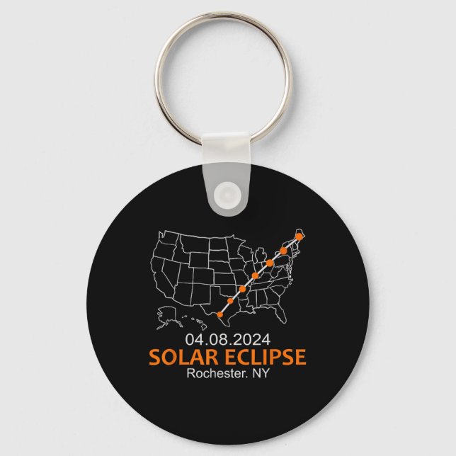 New York 2024 Total Solar Eclipse  Key Ring (Front)