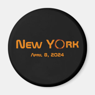 New York 2024 Total Solar Eclipse  Magnet