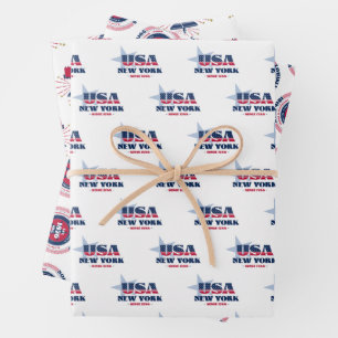 New York, 50 States, Liberty Bell  Wrapping Paper Sheet