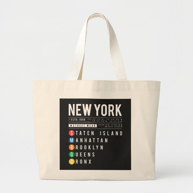 New York 5 Boroughs Large Tote Bag (Front)