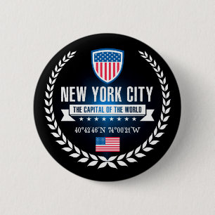 New York 6 Cm Round Badge