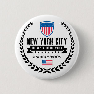 New York 6 Cm Round Badge