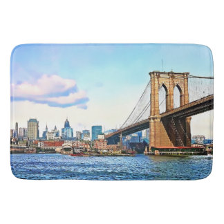 New York Abutment of Brooklyn Bridge Bath Mat