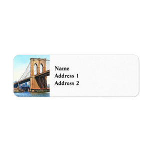 New York Abutment of Brooklyn Bridge Return Address Label