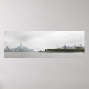 New York and New Jersey Skyline in the Fog Poster