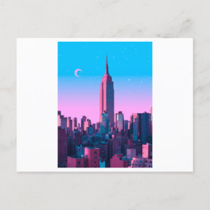 New york anime city  postcard