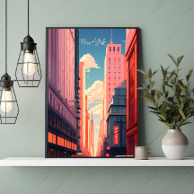 New York - Anime Style Wall Art