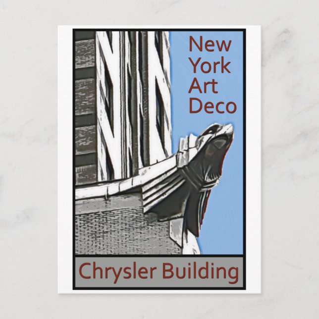 New York Art Deco - Chrysler Building Eagle Postcard (Front)
