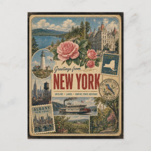 New York Authentic Vintage Style Postcard