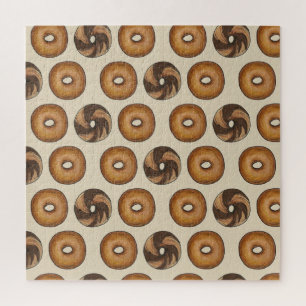 New York Bagels Plain Marble Rye Breakfast Food Jigsaw Puzzle