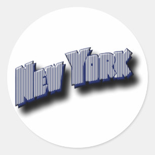 New York Banner Text Classic Round Sticker