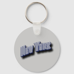 New York Banner Text Key Ring