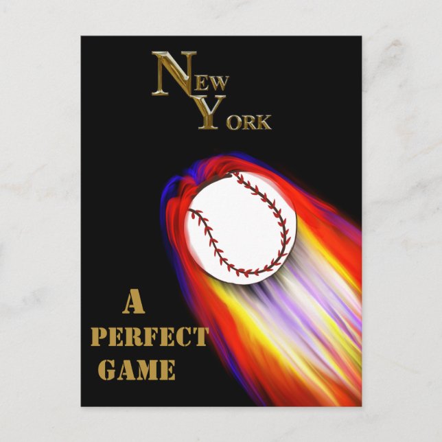 NEW YORK BASEBALL HOLIDAY POSTCARD (Front)