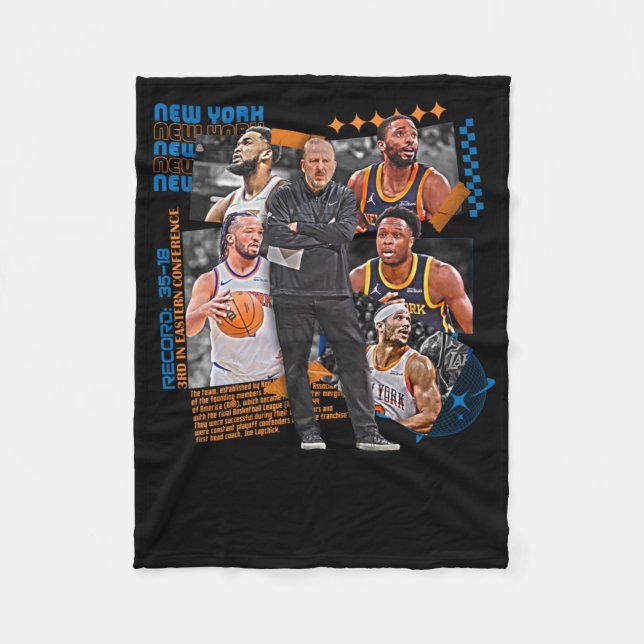 New York Basketball Team Squad Design  Fleece Blanket (Front)