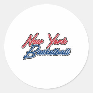 New York Basketball (usa Colours) Classic Round Sticker