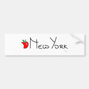 New York Big Apple Bumper Sticker