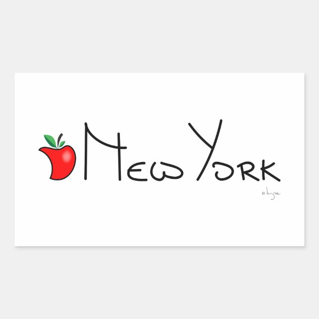 New York Big Apple Rectangular Sticker (Front)