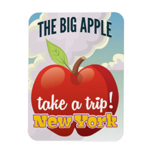 New York Big Apple travel poster Magnet
