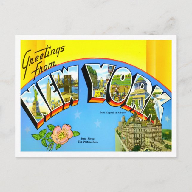 New York Big Letters Postcard (Front)