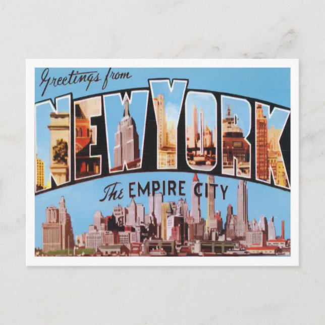 New York Big Letters Postcard (Front)