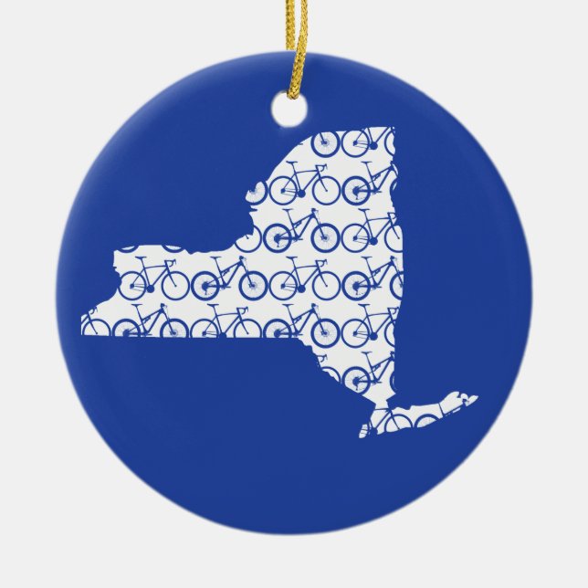 New York Bike Ceramic Ornament (Front)