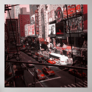 New York Black/White/Red Poster