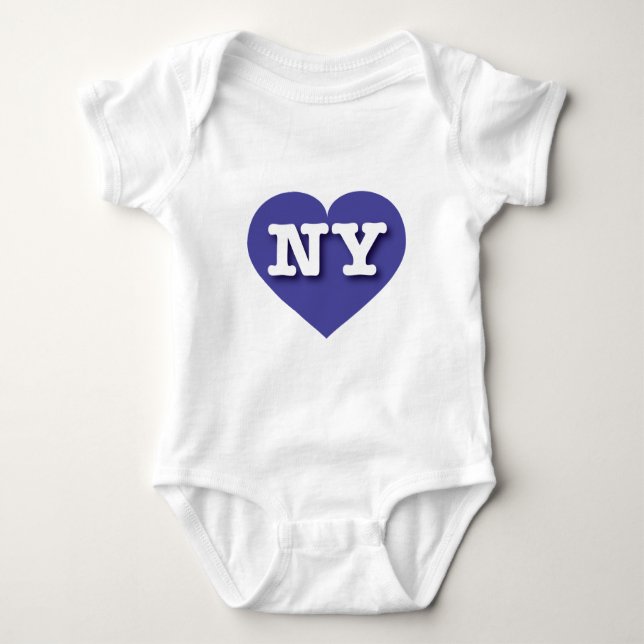 New York Blue Heart - I love NY Baby Bodysuit (Front)