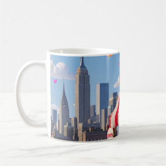 New York Bodega Night Taxi Skyline Poster Coffee Mug