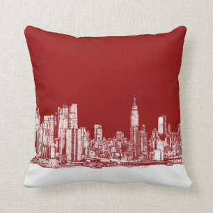 New York bold red Cushion