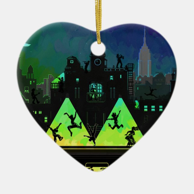 New York Boogie Nights Ceramic Tree Decoration (Front)